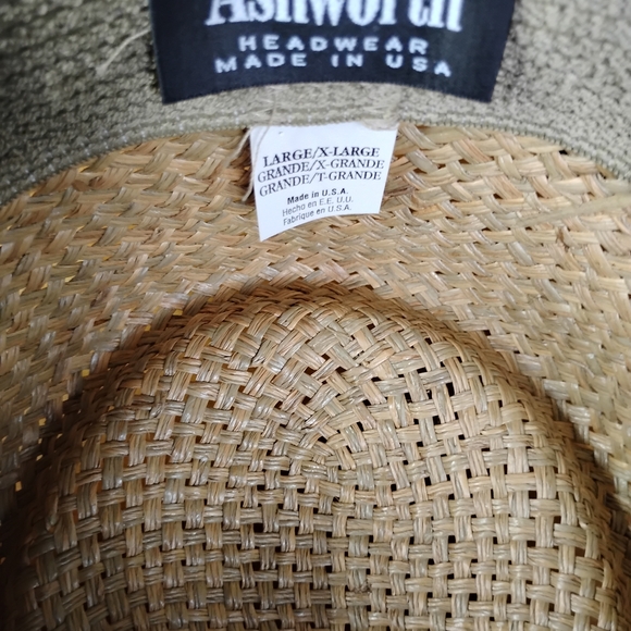 Ashworth Natural Straw Hat With Golf Design - Picture 2 of 7